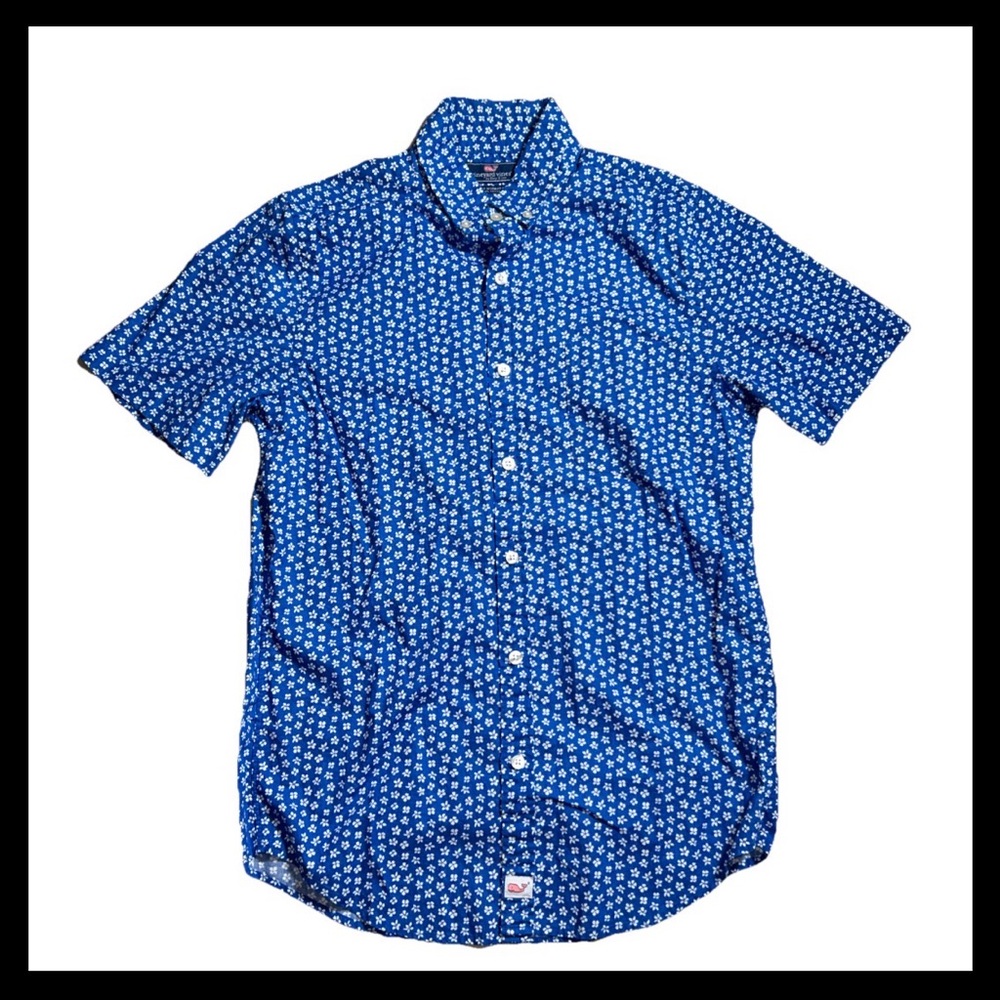 Vineyard Vines Slim Fit Murray Shirt Blue Floral Men’s Small Preppy